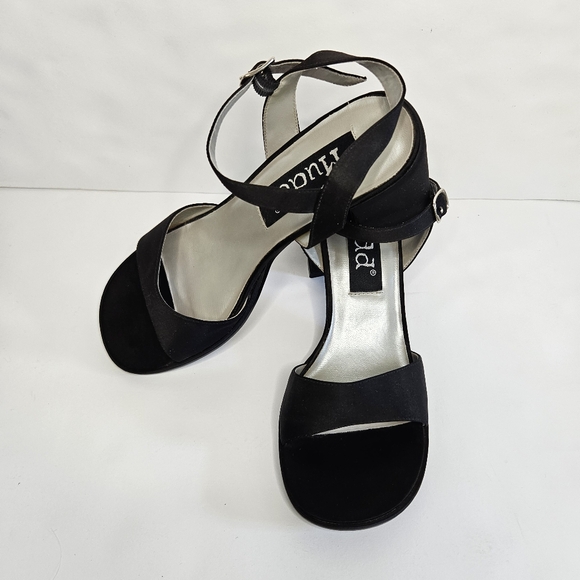 Black Mudd Annette chunky heeled sandals with 3" heel Women's Size 8 - Picture 1 of 10